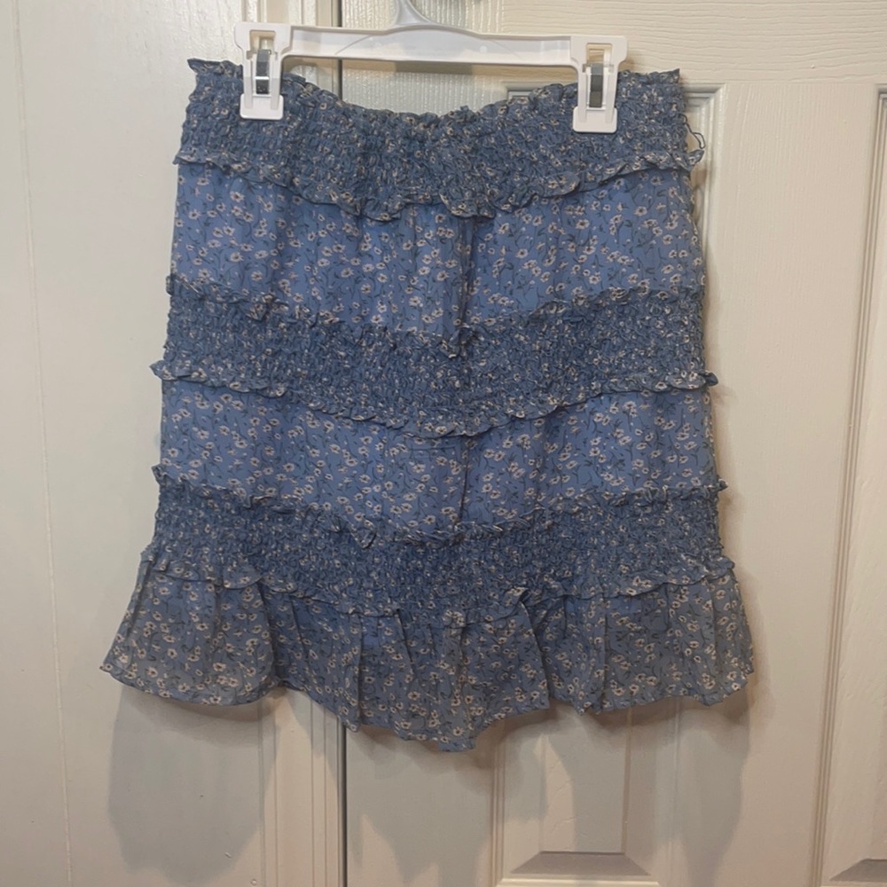 Blue Floral Skirt
